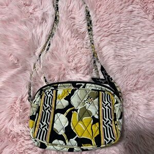 Vera Bradley Floral Crossbody Bag - Yellow and Black